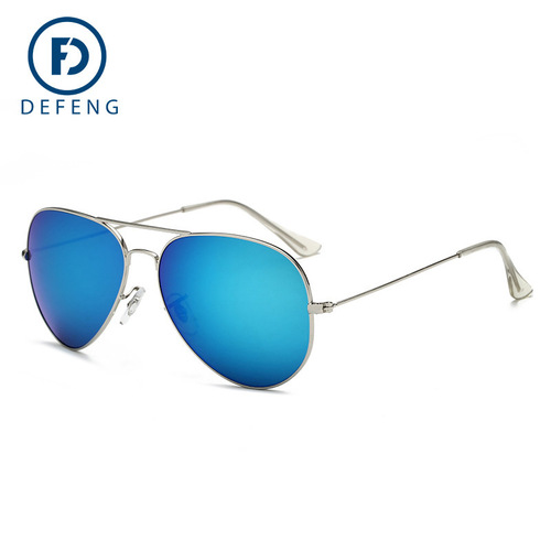 Model DEFO 3025 Glass Lens Color Film Pilot Sunglasses Pilot Sunglasses 3026 Unisex Frog Eyeglasses