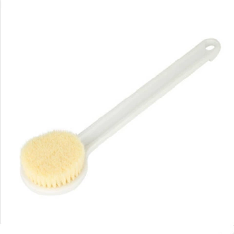 Long-Handle Bath Brush, PP Body & Soft Nylon Bristles, 37 cm, Back Scrub & Massage