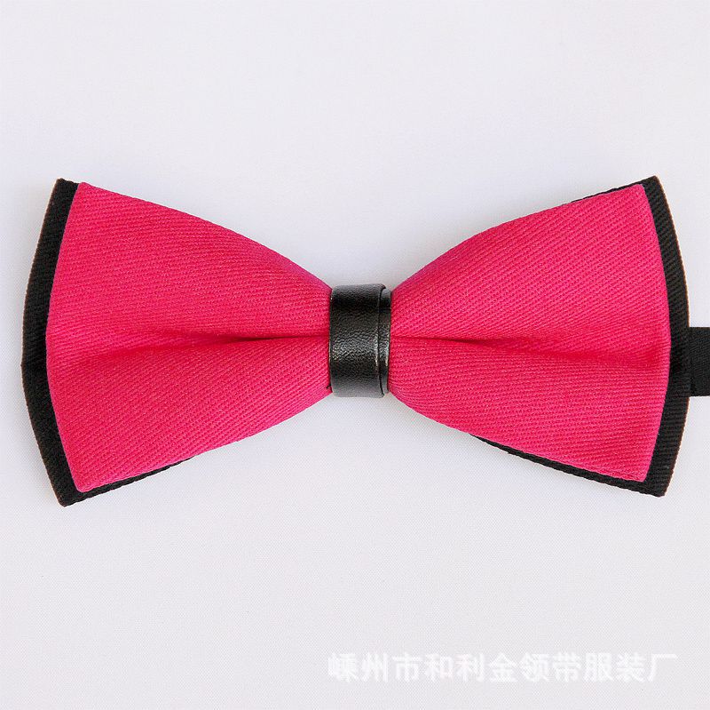 Cotton two-color fashionable bow tie with bow
