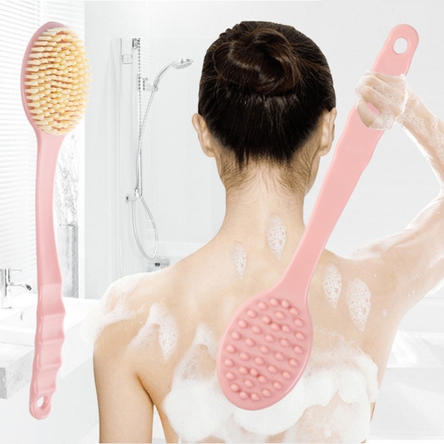 Long handle soft bristle bath brush back brush adult mud decontamination bath brush bath rub back bath brush body wholesale