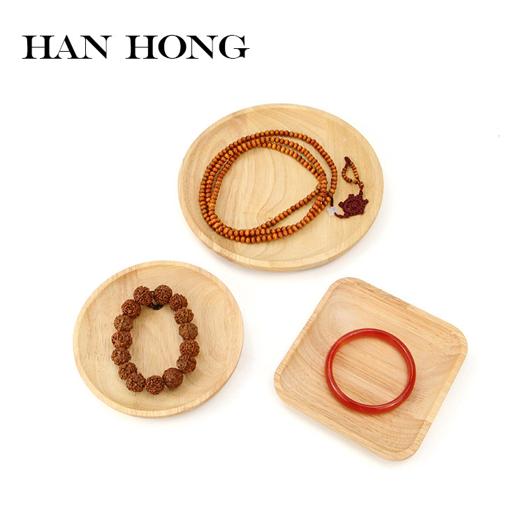 圆形首饰实木展示道具 珠宝戒指项链吊坠手链手镯底座陈列展示架