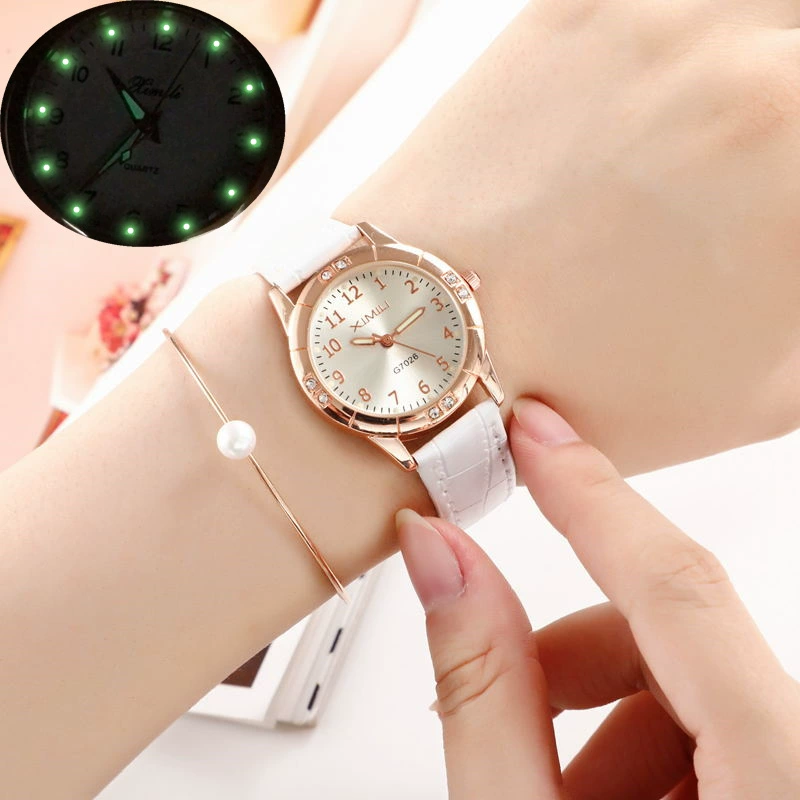 Летние светящиеся подарочные часы Корейские студенческие поясные часы ulzzang алмазные Женские часы поколение волос