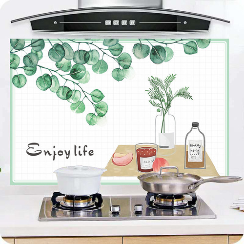 T self-adhesive oil-proof stickers kitchen stove high temperature resistant tile stickers cabinet range hood waterproof decorative wallpaper