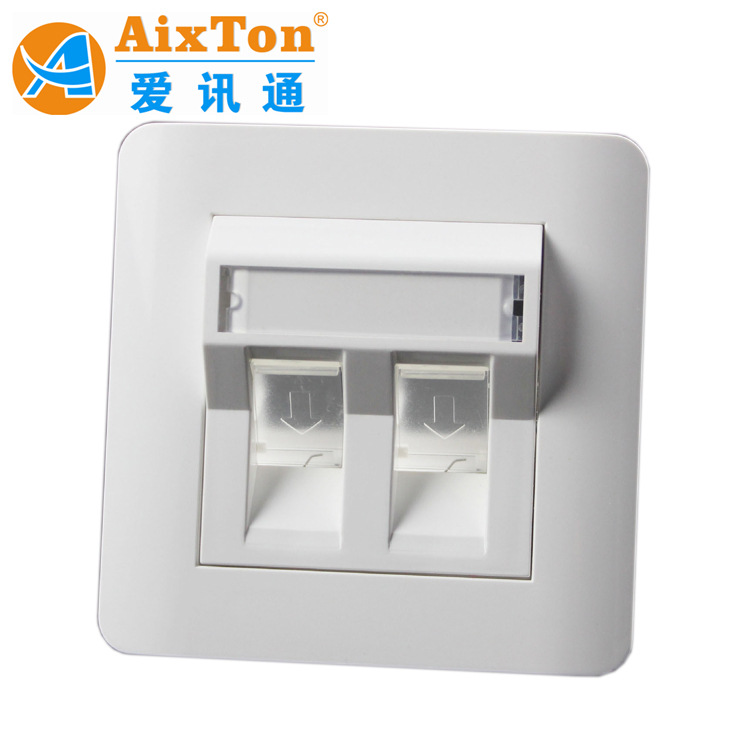 供应86型网络面板，信息面板，双口斜口面板