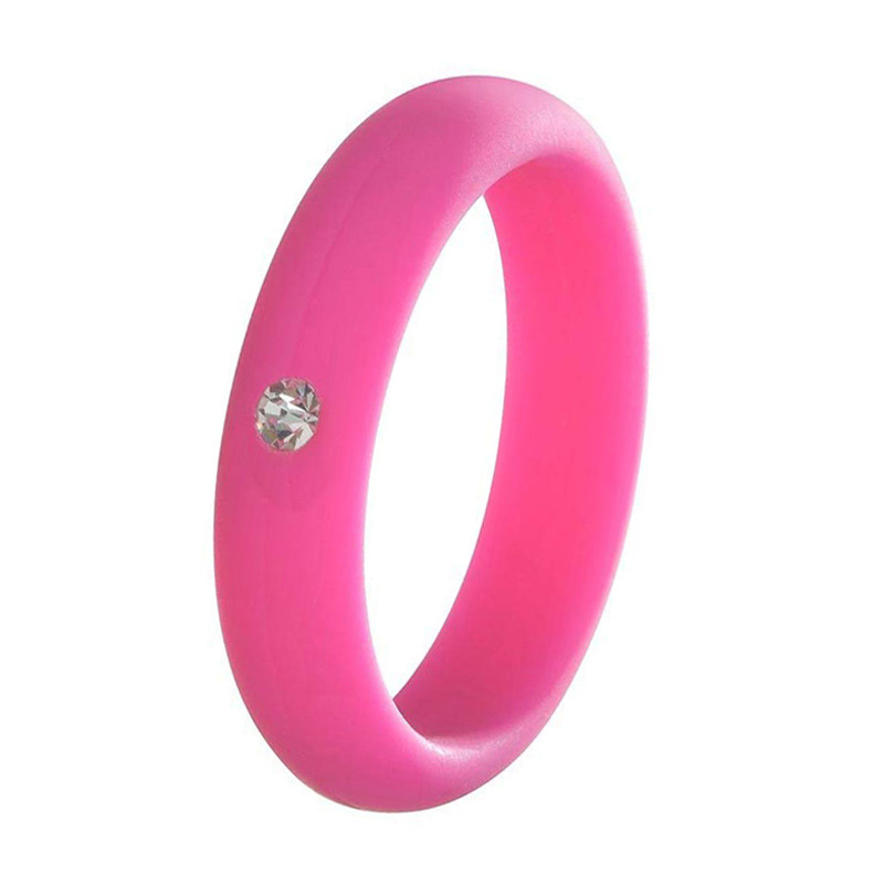 Women's Silicone Ring Europe and America Diamond Ring Amazon Cross-Border 5mm Wide Diamond Fashion Wedding Ring