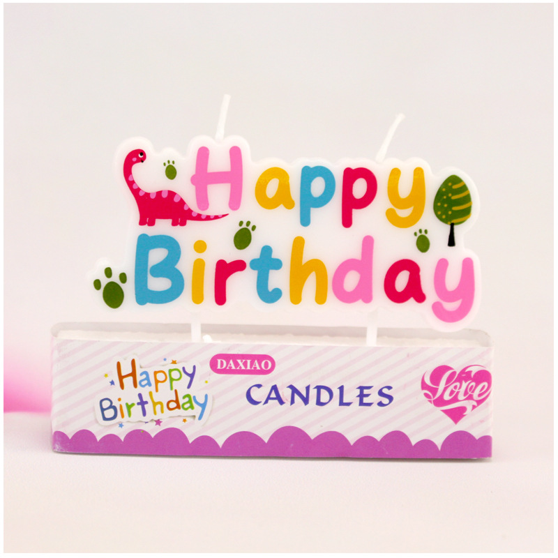 Sucheng Carta de los niños de dibujos animados vela DIY accesorios dinosaurio mundo colorido pastel decoración recién nacido día vela