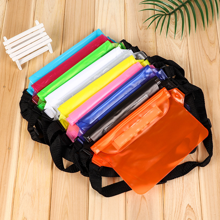 Outdoor sports waist bag tablet mobile phone waterproof bag PVC three-layer sealed touch screen mobile phone waterproof waist bag