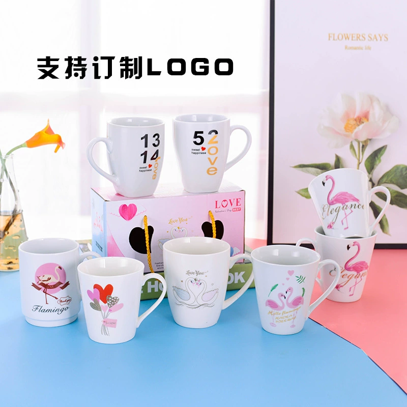 Оптовая Cartoon Ceramic Cup 520 Couple Smok Malker Cup Cup Coffee Cup Water Cup Advertising Gift