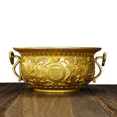 Dachang's new brass cornucopia ornaments copper incense stove home store opening gift Ruyi copper basin
