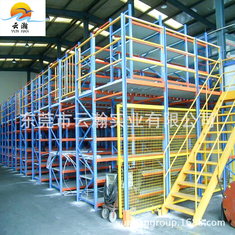 重型仓储阁楼货架简易办公 钢结构可拆卸平台式两层组合阁楼平台