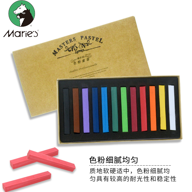 Mali brand color chalk 24 color dazzling stick 36 color 48 color art painting color chalk pigment ch