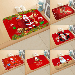 Cross-border Christmas and New Year festive Santa Claus elk floor mats for bedroom and bathroom home absorbent non-slip floor mats