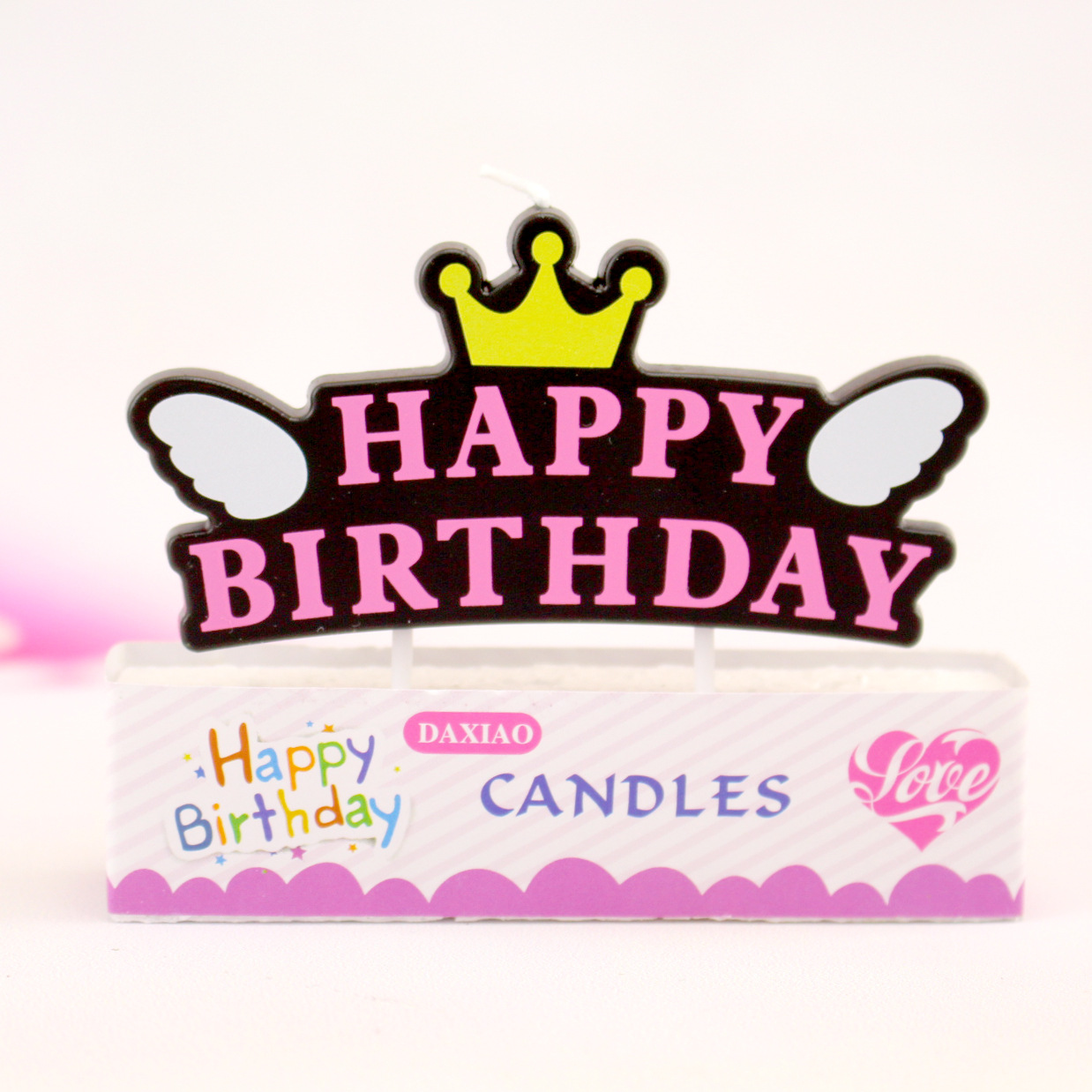 Nuevo lindo letras inglesas Feliz cumpleaños vela dibujos animados colorido pastel decoración carta creativa tarjeta vela