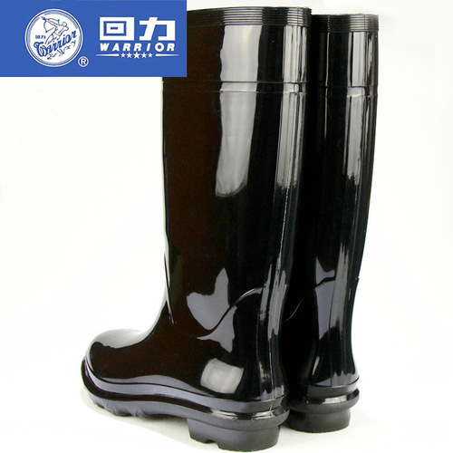 Shanghai Huili rain boots 818 men's rain boots non-slip wear-resistant thickened all black labor protection water shoes wholesale