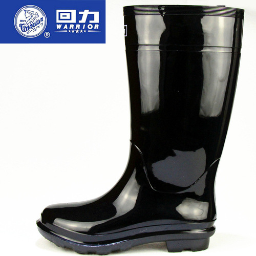 Shanghai Huili rain boots 818 men's rain boots non-slip wear-resistant thickened all black labor protection water shoes wholesale