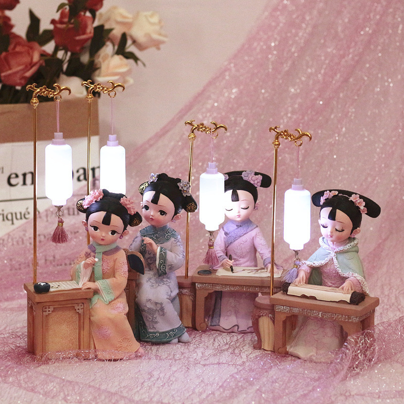 Creative Gifts Palace Wind Qing Palace Gege Qin Chess Painting and Calligraphy Light Ornaments Girl Heart Decorations Girl Gift Creative Gifts Palace Wind Qing Palace Gege Qin Chess Painting and Calligraphy Light Ornaments Girl Heart Decorations Girl Gift