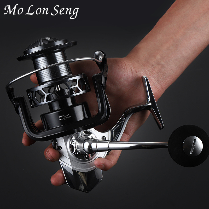 Todo Metal rueda de largo alcance 9000-12000 rueda de pesca ancla rueda de pesca mar Polo rueda de pesca carrete de la rueda giratoria de oro tiburón Rey rueda de pesca