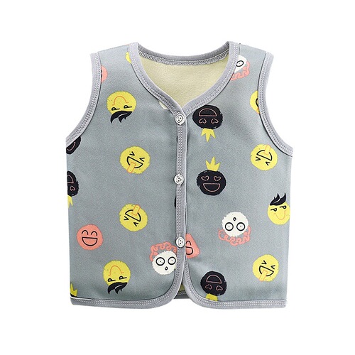 Boys and girls  new autumn and winter baby plus velvet vest Korean version children's waistcoat baby warm cardigan vest