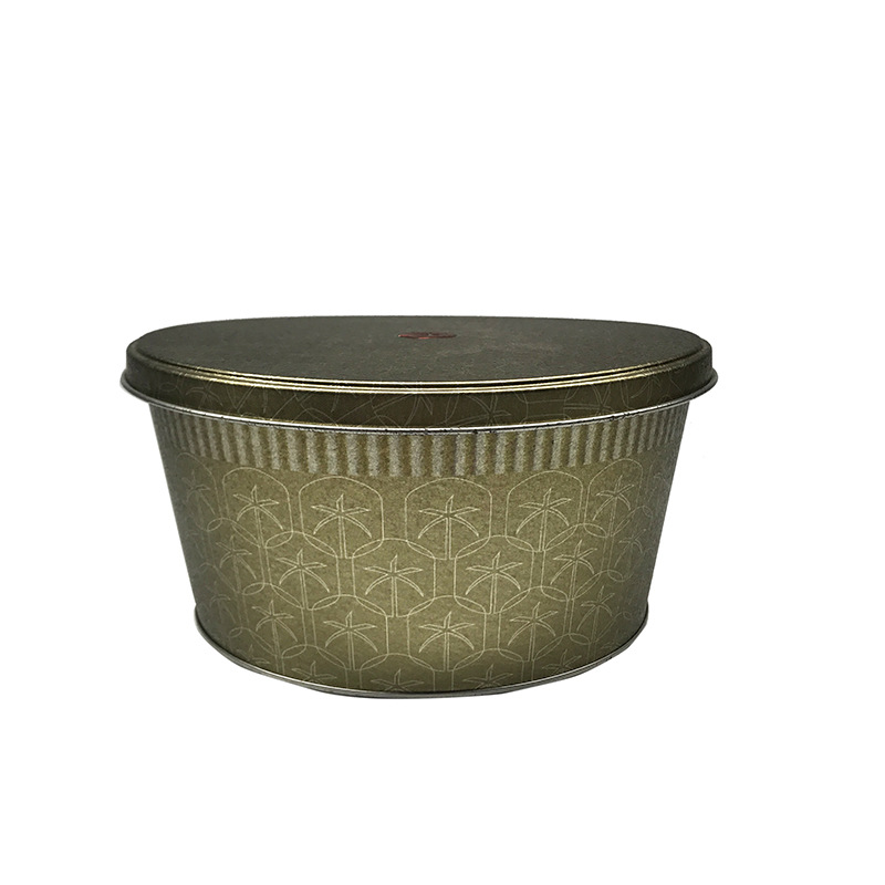 精美大号马口铁盒圆形金属铁桶 饼干零食糖果包装铁盒开窗