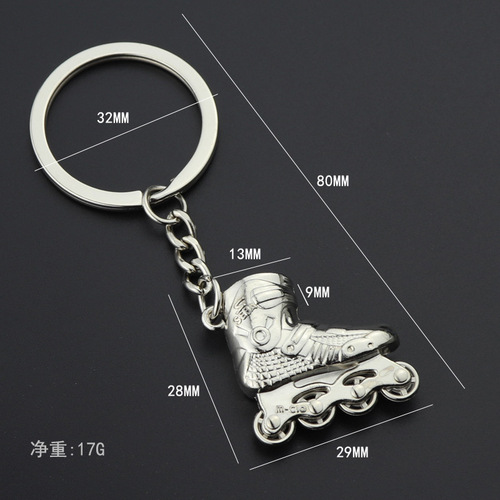 Creative skate shoe keychain, fashionable skate shoe pendant buckle, student gift roller shoe gift bag pendant