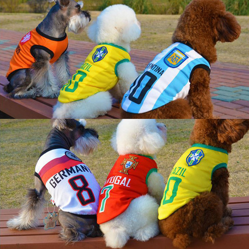 Pet Clothes Sun Protection Mesh Back Vest for Cats and Dogs, World Cup Team Jersey Style Basketball Uniform, Breathable for Small, Medium, and Large Dogs