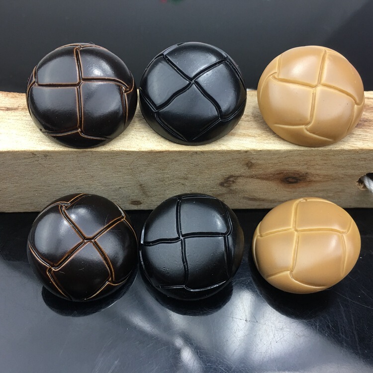 Brown Classic Tortoiseshell Faux Leather Mushroom Button Coat Trench Coat Jacket Leather Coat Button Faux Leather Button