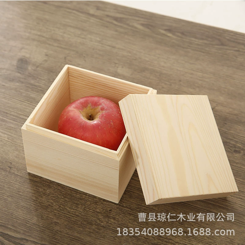 Деревянная коробка с крышкой из сосны, настольный органайзер, деревянная упаковка для фруктов, деревянная упаковка для чая, подарочная коробка
