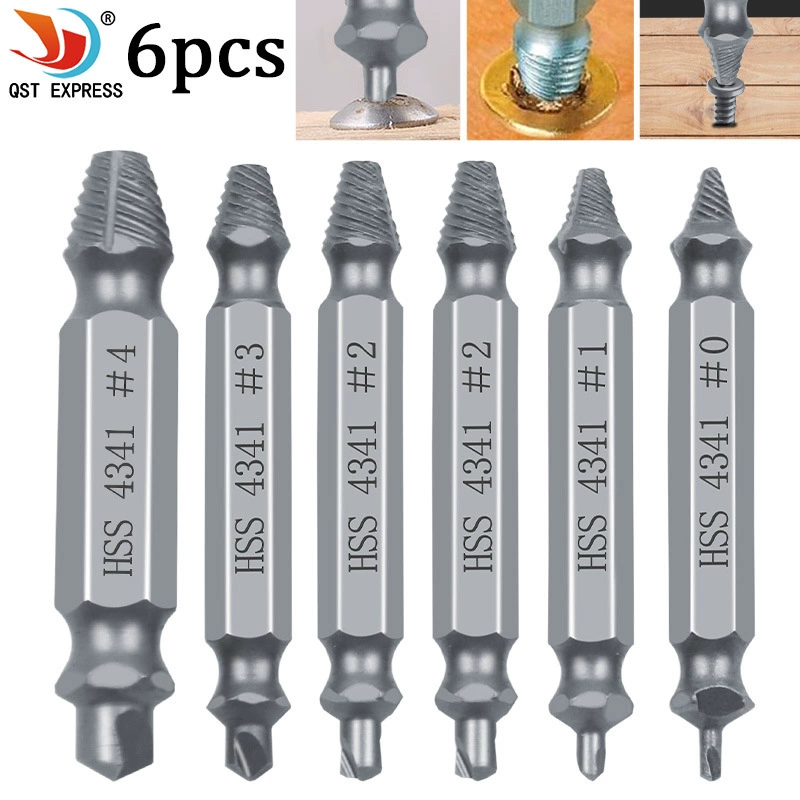 4341 Инструмент для ремонта сломанного провода с отверткой для экстрактора, 6 костюмов, инструмент для снятия скользящего винта с двойной головкой