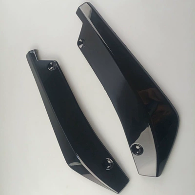 Automobile universal blade rear shovel 3D bright carbon fiber pattern car modified rear wrap angle air knife universal spoiler (Spoiler) - bright-black