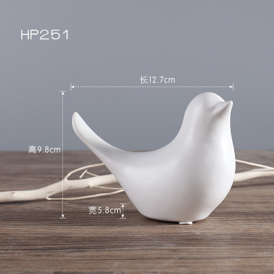 Escultura de cerámica dorada en forma de pájaro – decoración moderna nórdica para oficina y sala de estar