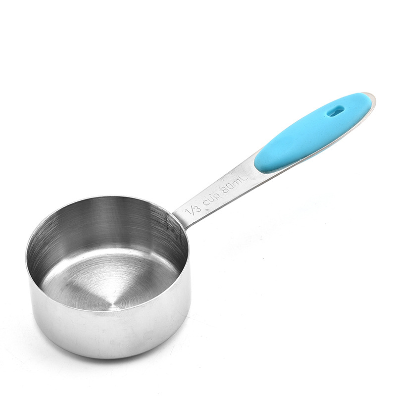 Taza medidora vendedora caliente transfronteriza 7 piezas traje cuchara medidora de acero inoxidable con escala cuchara de pesaje taza de condimento cuchara de harina cuchara de sal