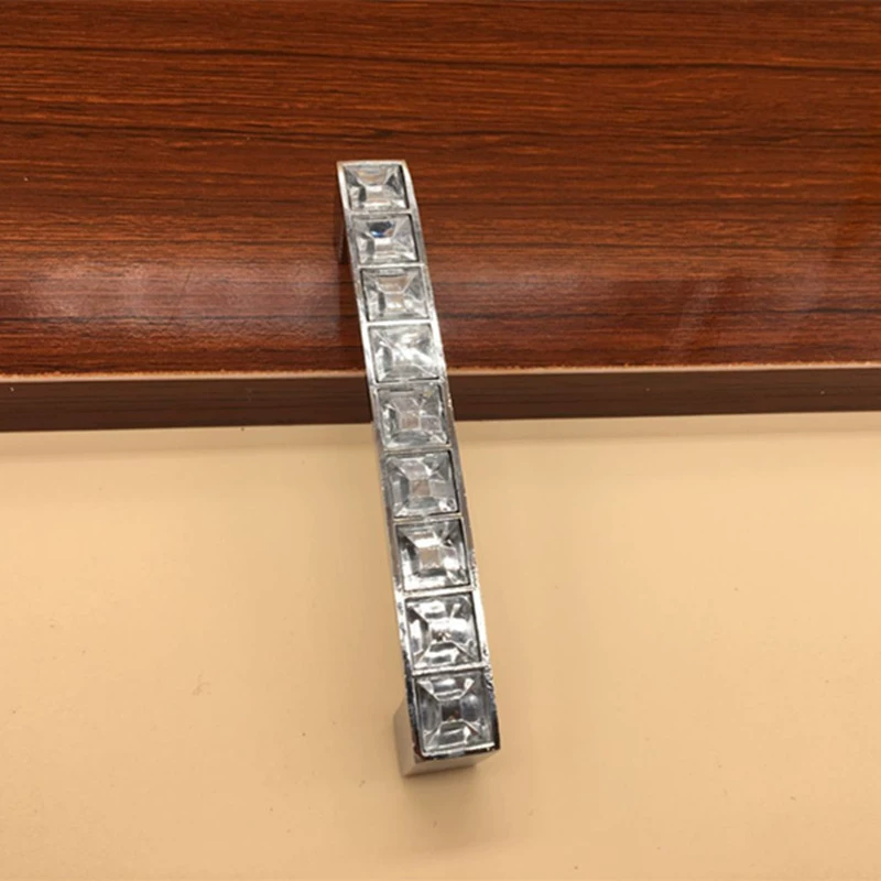 Inlays with crystal stabs Hyundai simple European cabinet drawer closet door inlaid drilling handle