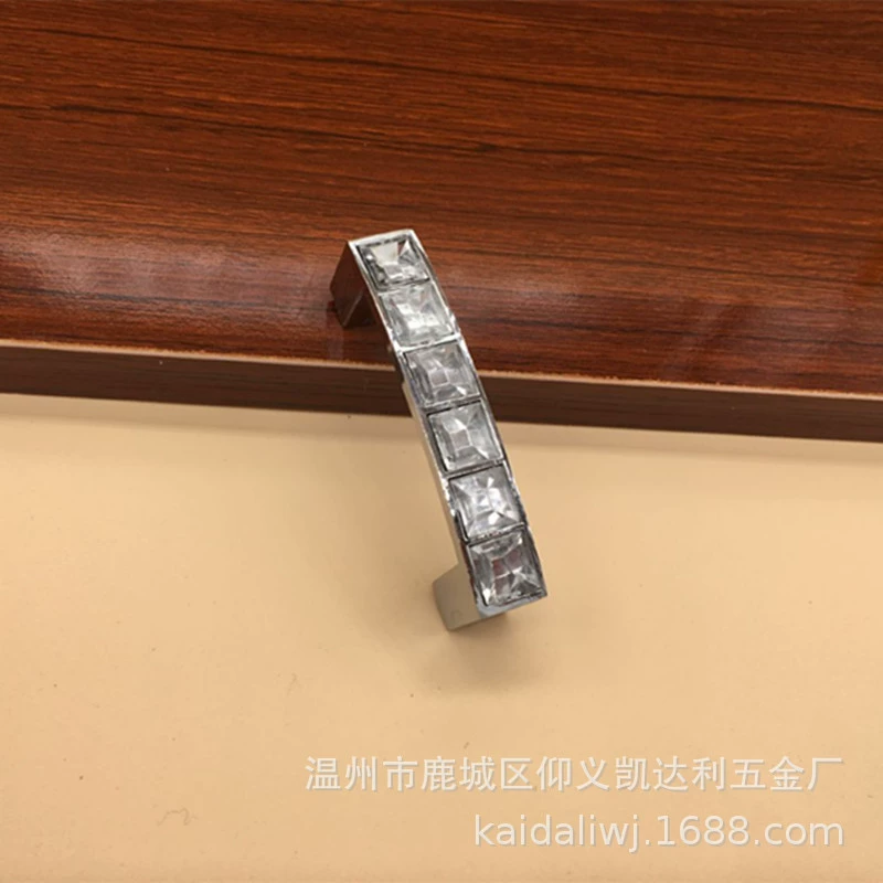 Inlays with crystal stabs Hyundai simple European cabinet drawer closet door inlaid drilling handle
