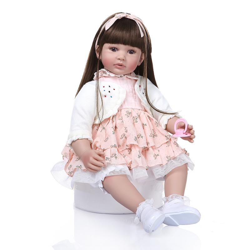 NPK nuevo pelo largo reborn niño princesa muñeca hermosa falda niñas como para acompañar Juguetes