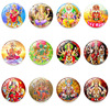 Accessory, magnetic glossy fridge magnet, European style, India, with gem, 25mm