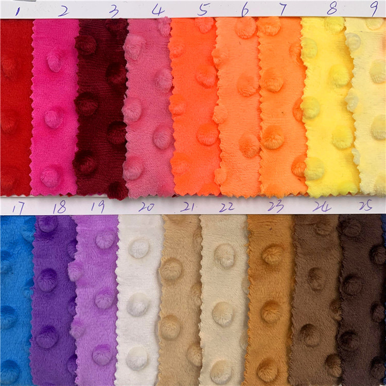 水晶绒压泡面料 婴儿豆豆毯超柔单面绒布 颗粒泡泡绒布毛毯布料