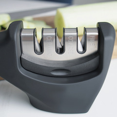 Tungsten Carbide Ceramic Diamond Black Multi-Function Three-Stage Handheld Knife Sharpener Chef Knife Sharpening Stone Kitchen Tool