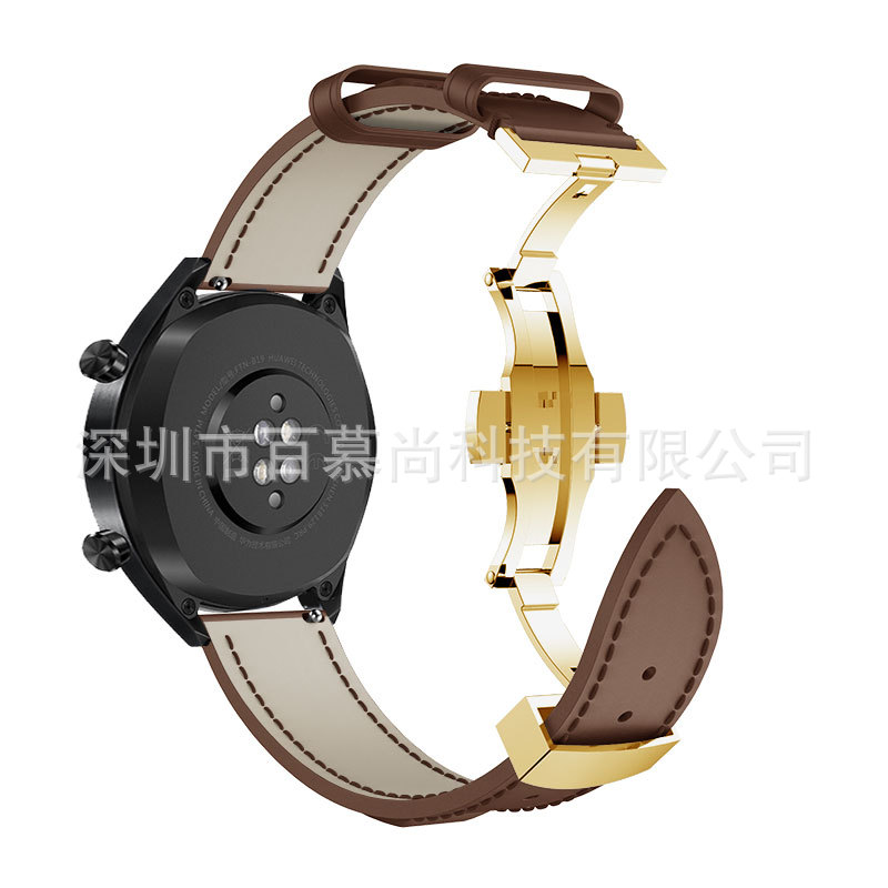 For Huawei GT watch strap genuine leather silicone TPU two-color Milan steel strap bracelet charging base Universal
