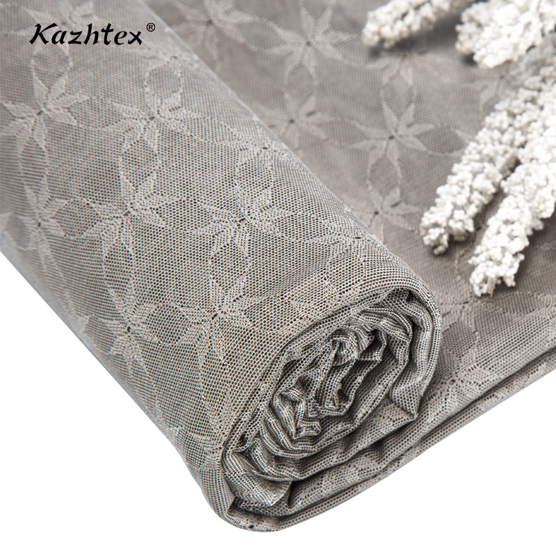 供银纤维弹力提花网眼布抗菌防辐射导电布料做孕妇服装智能穿戴㎡