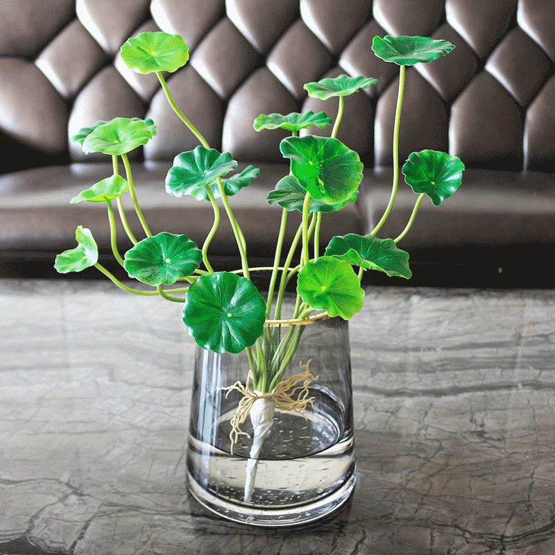 Factory direct simulation mini lotus leaf bundle feel lotus leaf copper money grass simulation green plant leaves