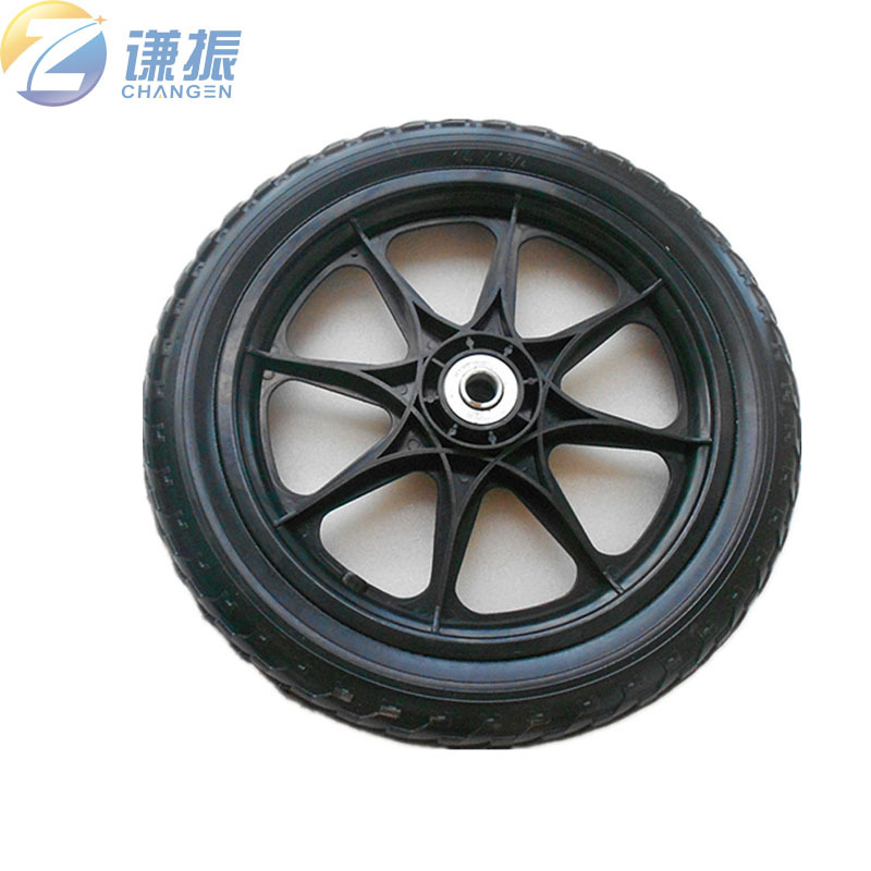 14寸塑料轮毂 健身器械轮 农机实心轮胎 14x1.75PU发泡轮