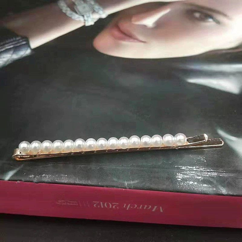 handmade Pearl Hair Clip, Woven Bow Design, 9 cm, Korean Simple Elegant