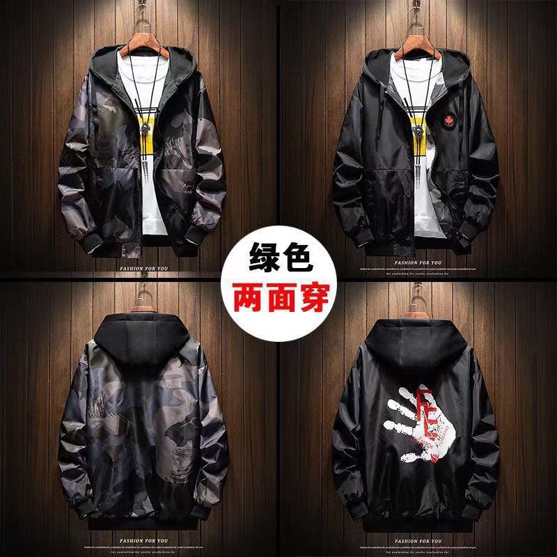 Spring New knitted hat youth trendy coat men's printed casual all-matching men's jacket wholesale delivery