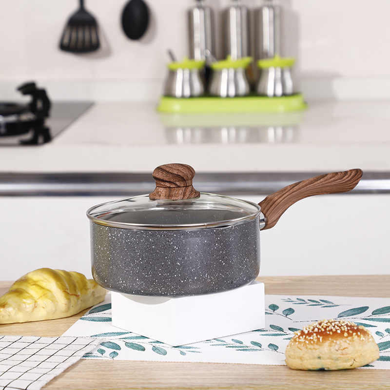 Suministro directo de fábrica sartén antiadherente maifan Piedra sartén antiadherente plano multifunción menos aceite sartén de humo hogar Cocina de inducción de gas