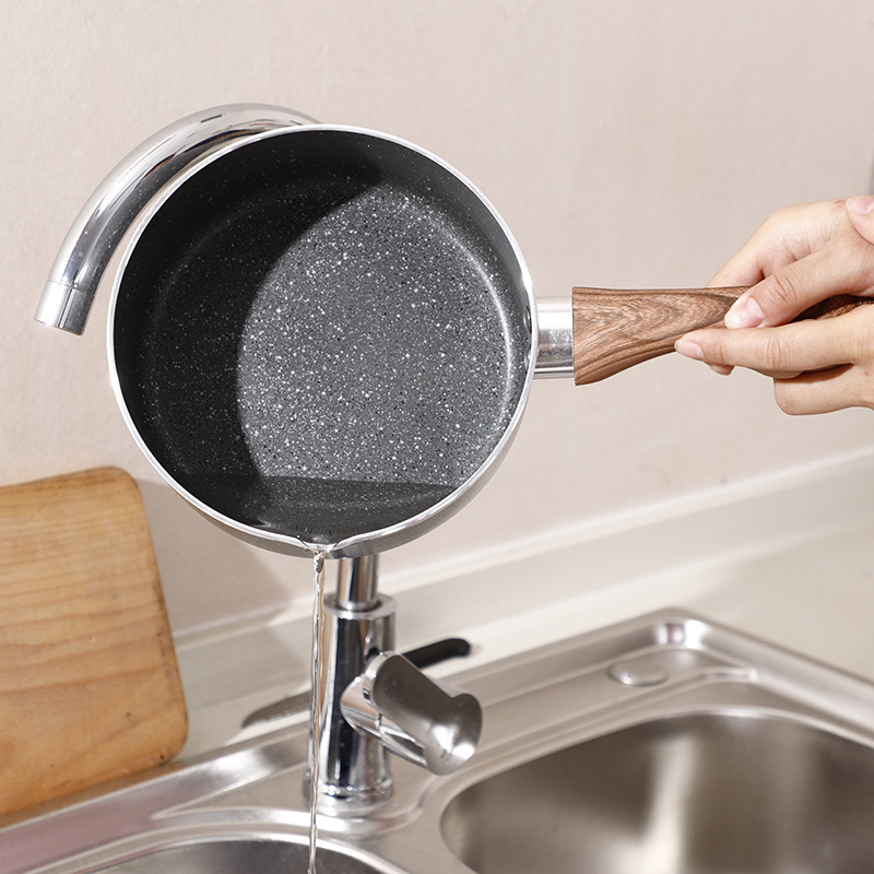 Suministro directo de fábrica sartén antiadherente maifan Piedra sartén antiadherente plano multifunción menos aceite sartén de humo hogar Cocina de inducción de gas