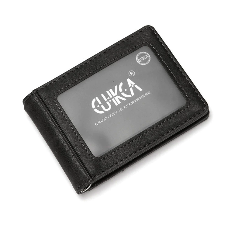 Кошелёк CUIKCA HF014, экокожа PU, тонкий держатель карт, RFID-защита и золотая застёжка