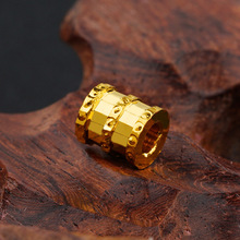 爆款 沙金纯铜镀金小蛮腰配件 仿3D硬金实心手工DIY横穿手串配饰