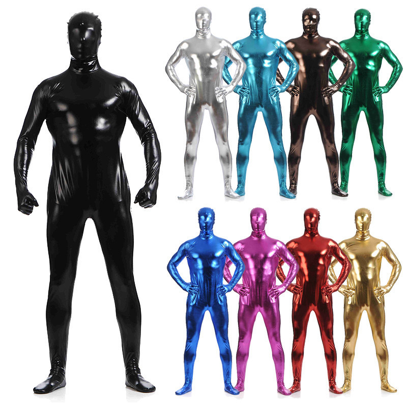 Rubberized All-Inclusive Bodysuit Zentai Pure Color Rubber Clothing Stage Performance Costume Halloween Amazon
