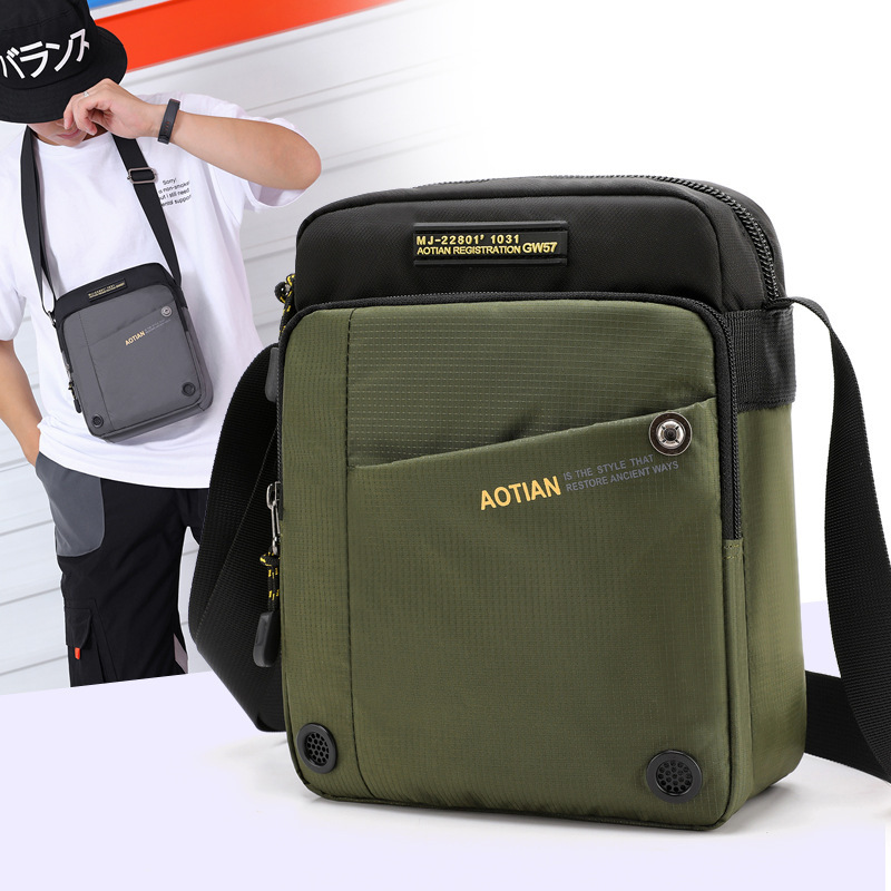 Aotian 2026 New Men's Shoulder Bag Trendy Crossbody Bag Outdoor Travel Nylon Small Bag Casual Stylish Handbag