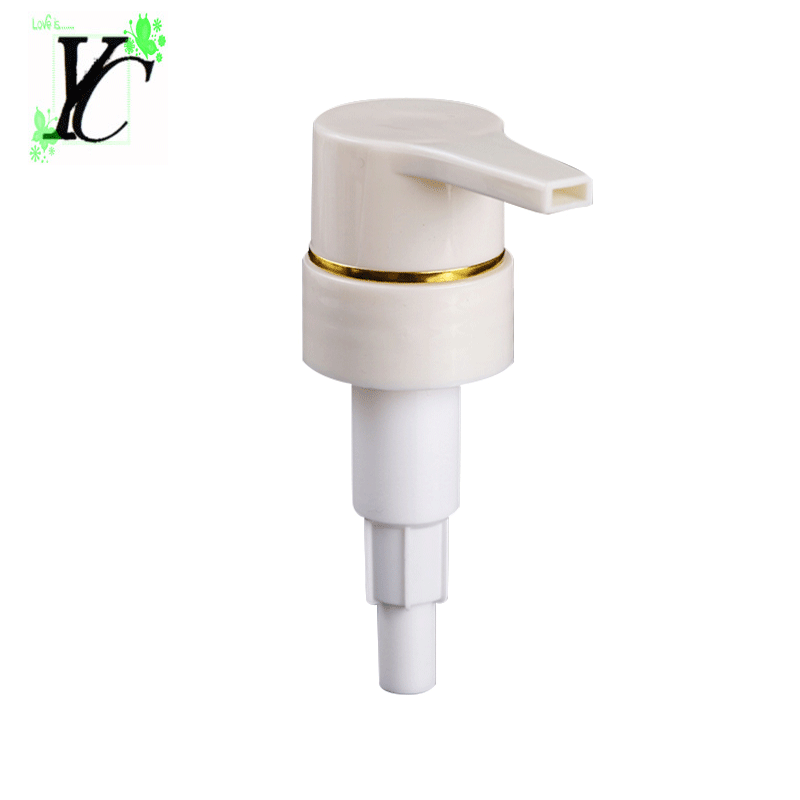 源昌塑料乳液泵 33/410烫金边乳液泵头 32牙洗发水化妆品泵头批发